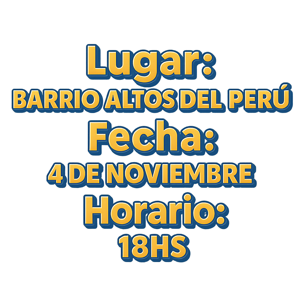 Información de fecha, hora y lugar